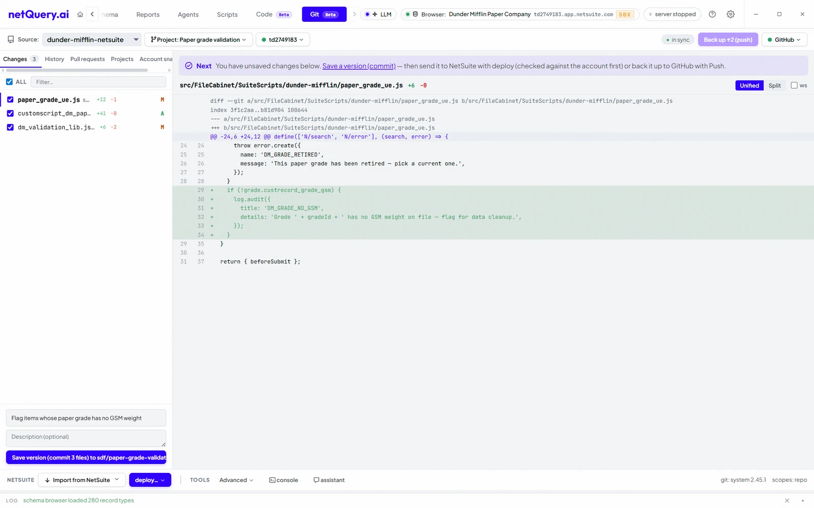 Git and SDF in one workflow